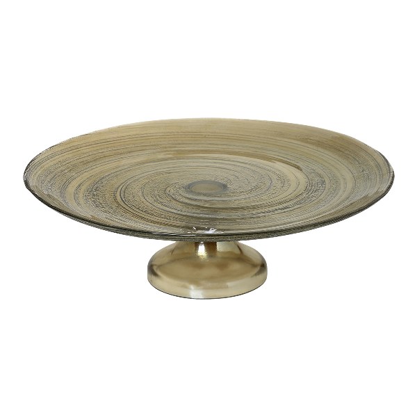 CRYSPO TRIO Πιατέλα Σερβιρίσματος Με Πόδι Γυάλινη Torbel Smoke 33x10εκ. Cryspo Trio 80.624.09 (Υλικό: Γυαλί) - CRYSPO TRIO - 80.624.09